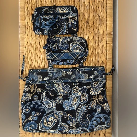 Vera Bradley Black and Gold Paisley 3 Piece Set - Picture 4 of 16